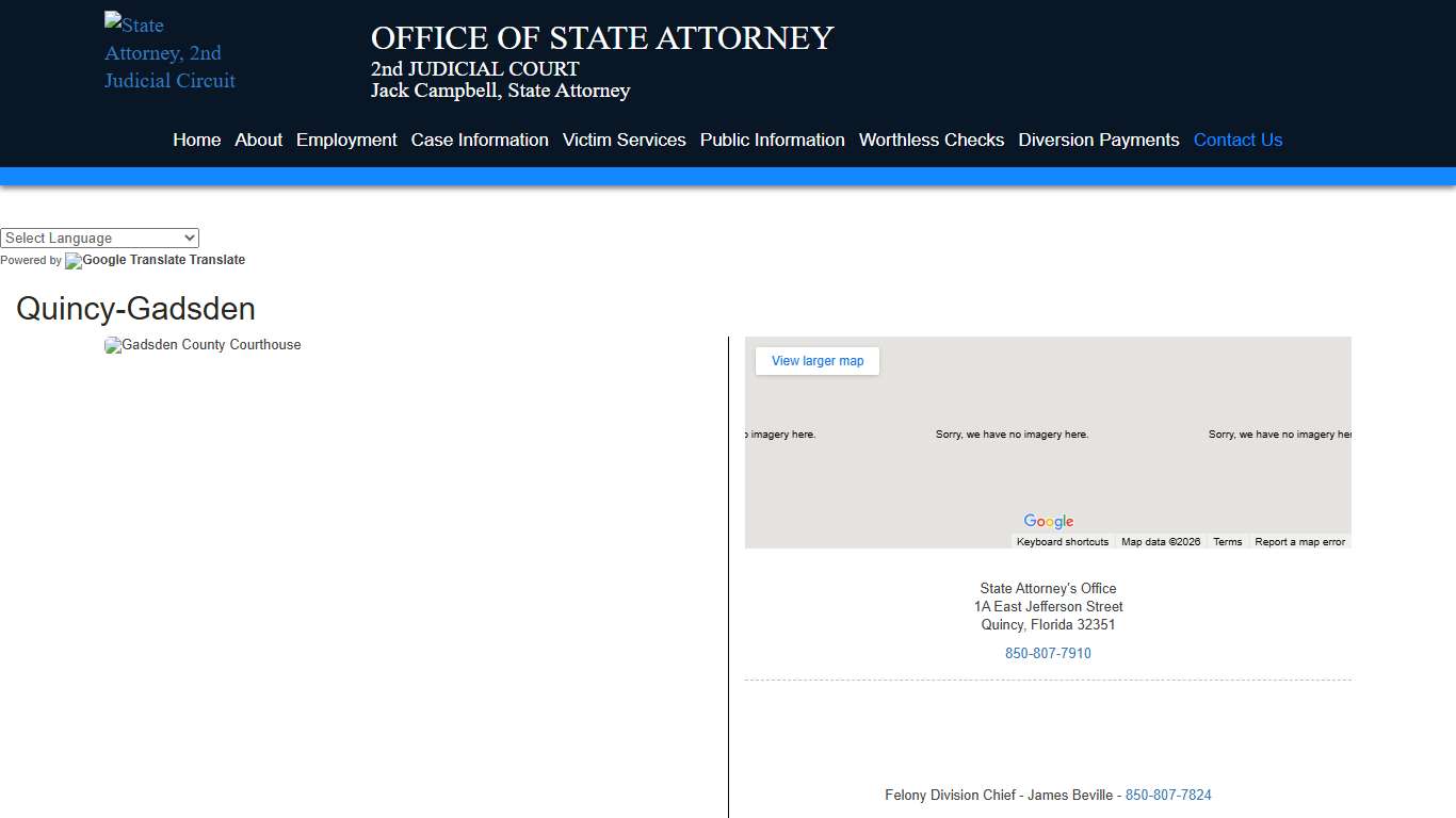 State Attorney, 2nd Judicial Circuit > Contact Us > Quincy-Gadsden County