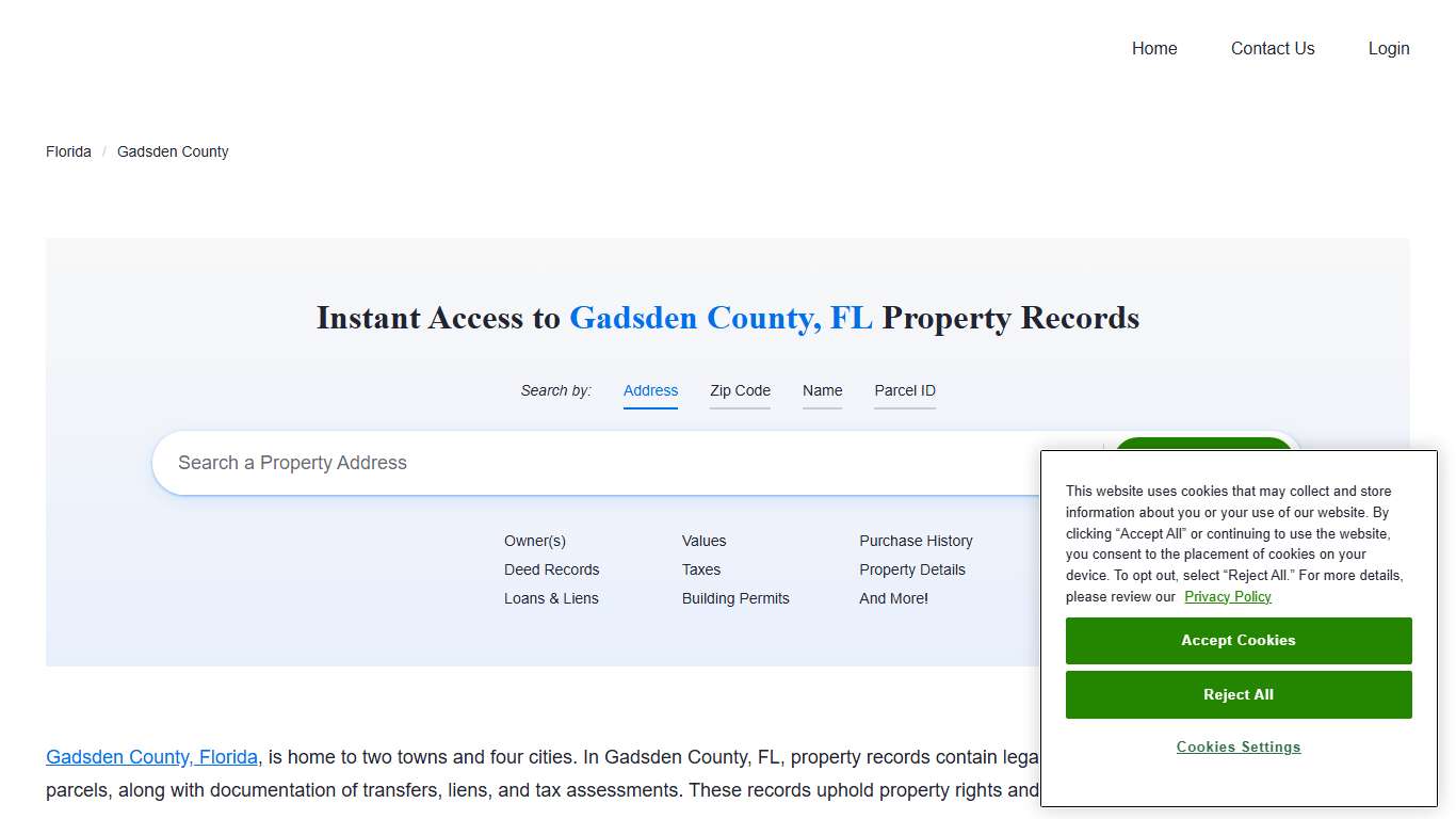 Gadsden County Property Records Owners, Deeds, Permits